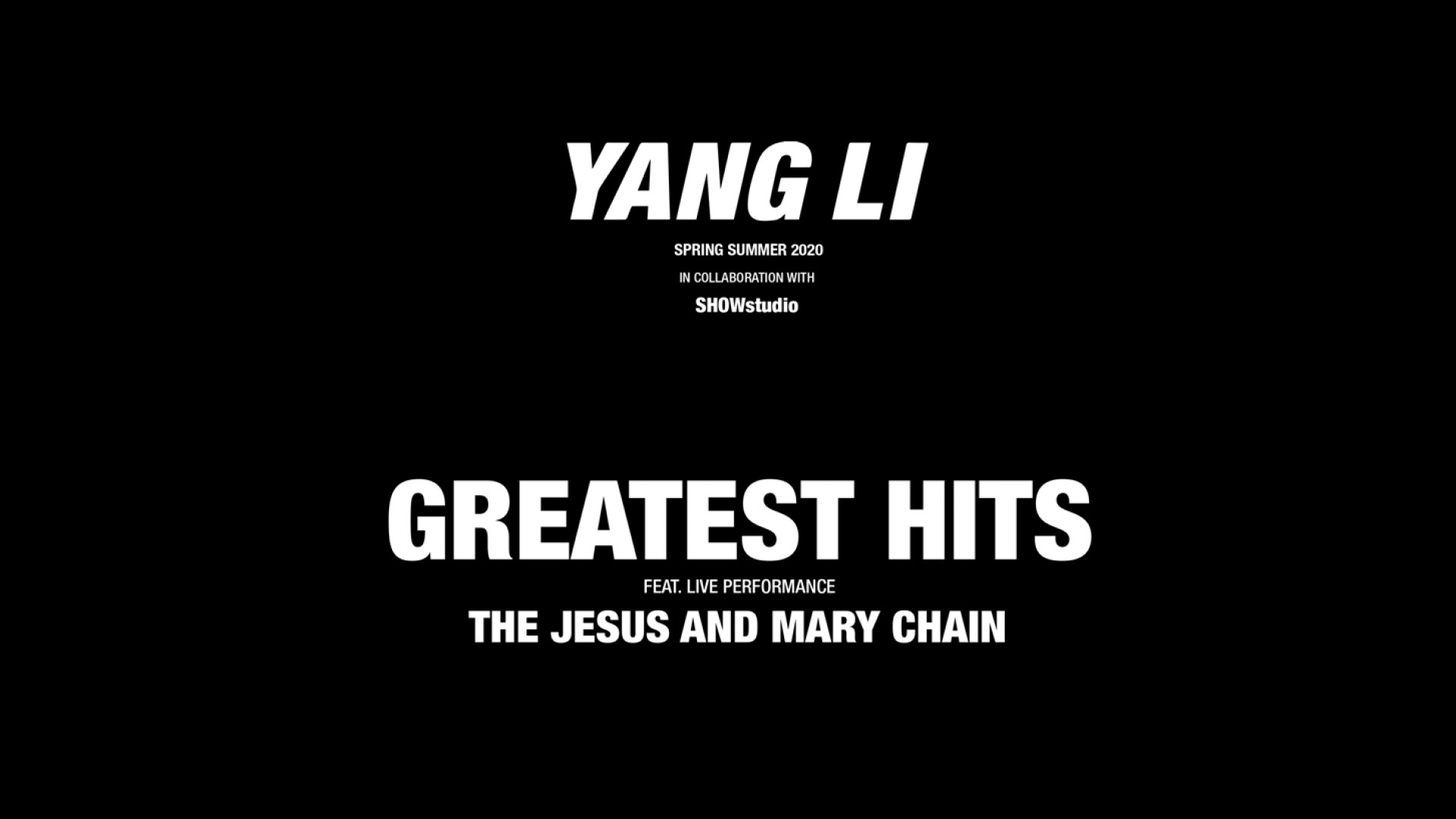 YANG LI - Greatest Hits: Automatic Show II - SS20